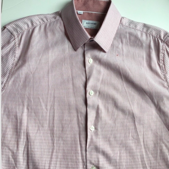 DUCHAMP London tailored fit light burgundy  colour cotton shirt Sz 16 / 40 - Picture 8 of 13